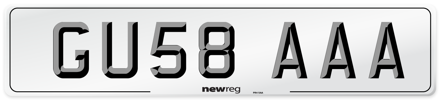 GU58 AAA Number Plate from New Reg